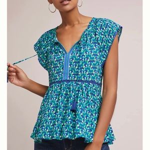 Anthropologie Treme Tassel Blouse woven top women’s size xs